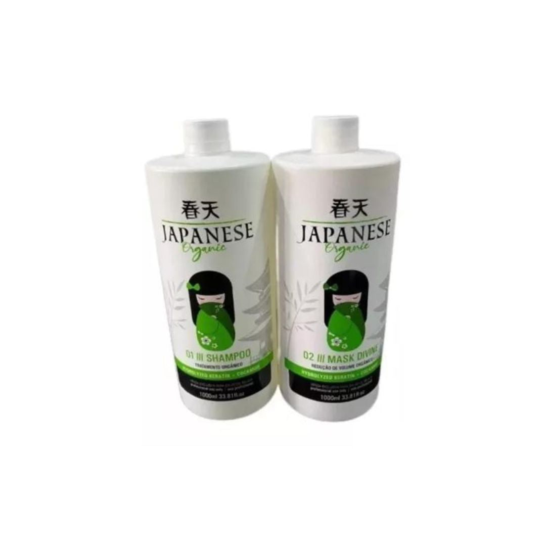 Kit de brosses à cheveux progressives semi-définitives biologiques japonaises 2x1L