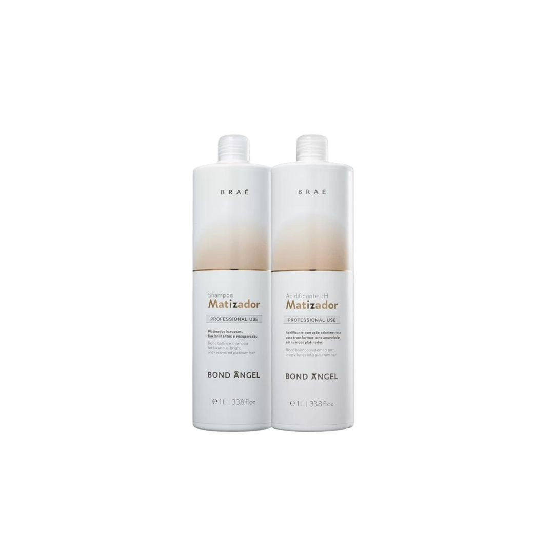 Kit de traitement acidifiant pour cheveux Braé Bond Angel Platinum Blond 2x1L