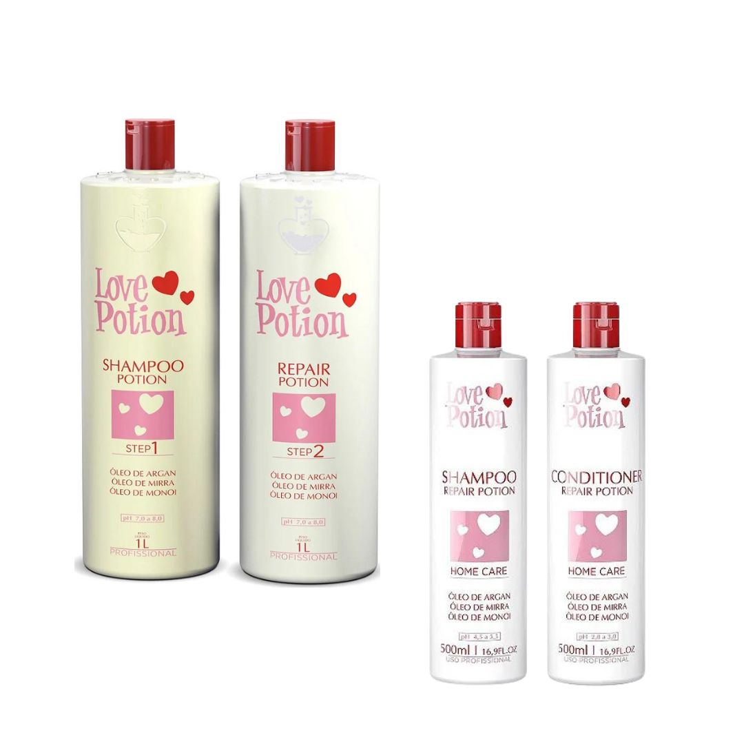 Love Potion Progressive Brush Hair Blowout + Home Care Maintenance Repair Kit