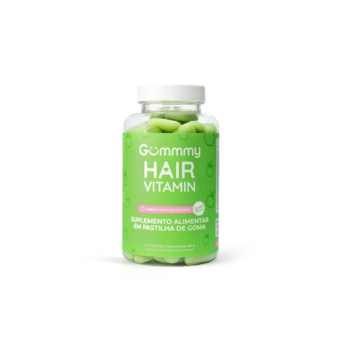 Gummy Hair Nails Supplement Vitamins Green Apple Flavor 60 Gummys