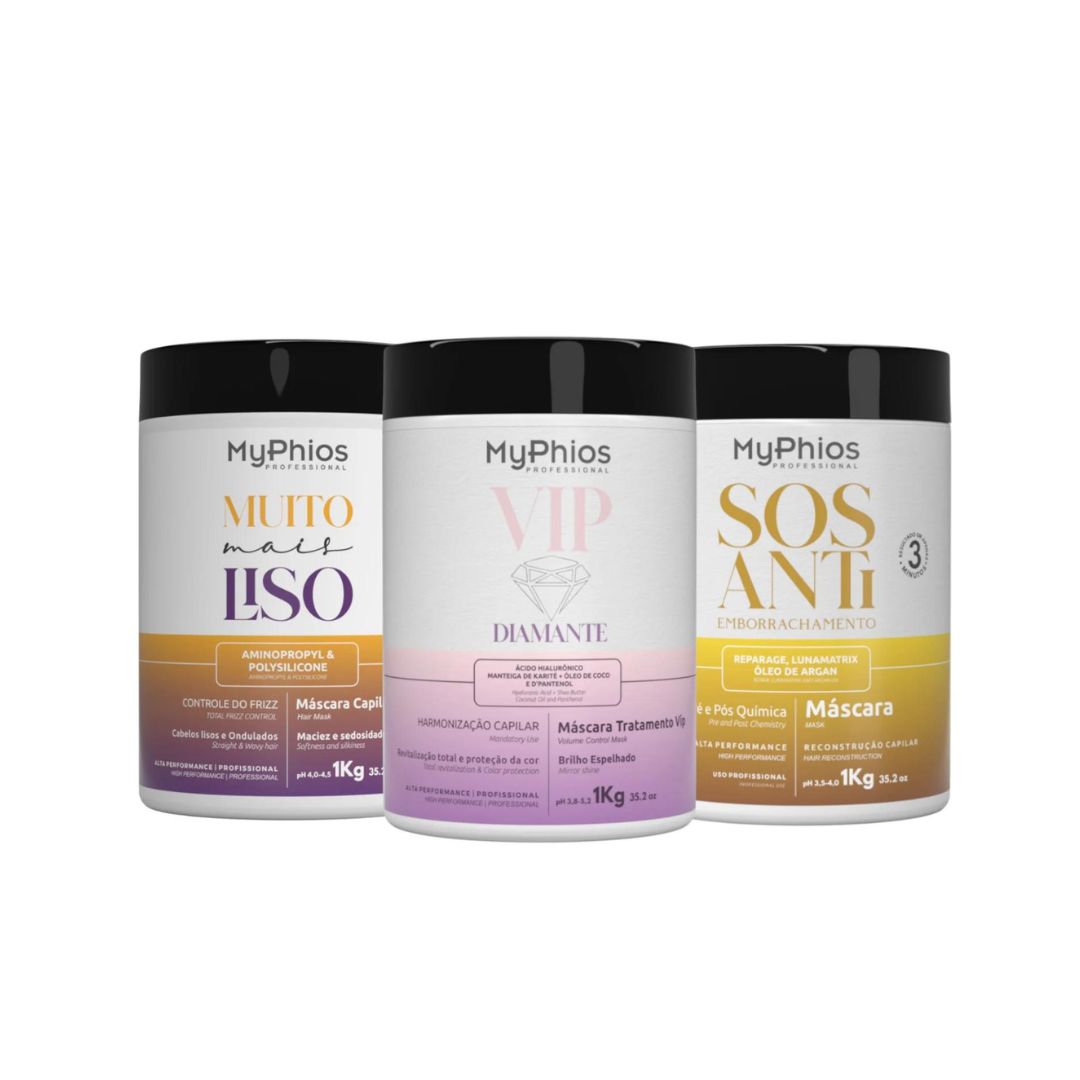 Kit de masques de traitement hydratants lissants My Phios Hair Schedule Care 3x1