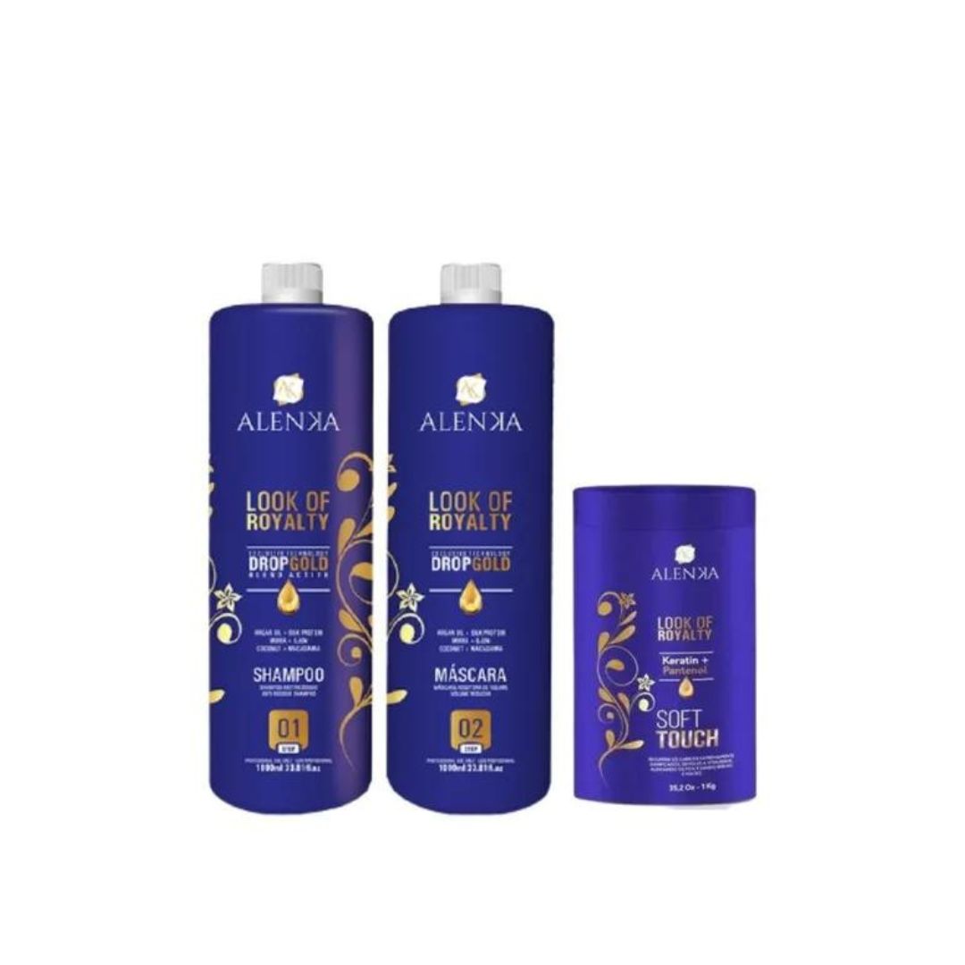 Alenka Look of Royalty Progressive Brush Volume Reducer + Deep Hair Mask Kit