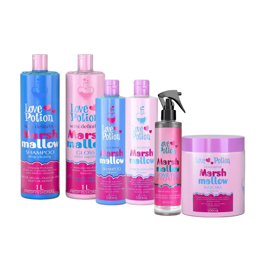 Brosse Progressive Marshmallow + Masque Capillaire Profond + Kit de Soins à Domicile Love Potion