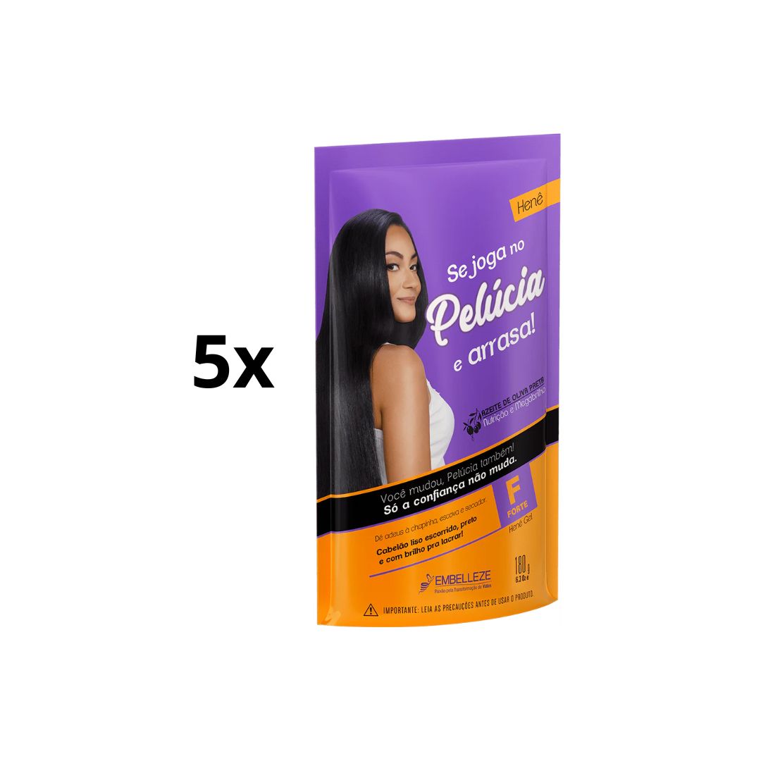 Lot de 5 Coloration Cheveux Semprebella Hene Pelucia Strong Pouch 180g Embelleze