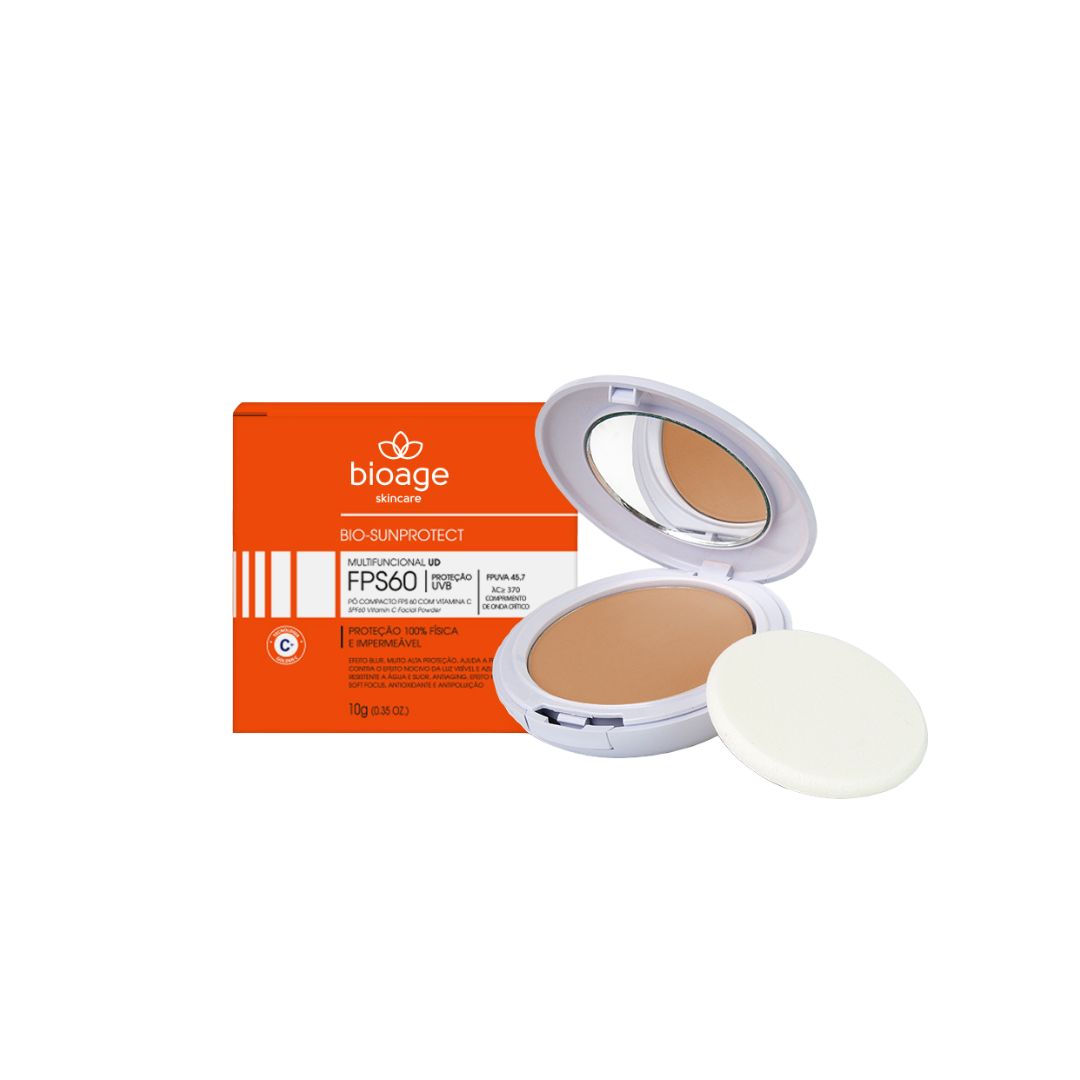 Poudre compacte solaire Bio Sunprotect 60 FPS Couleur peau beige 10g Bioage