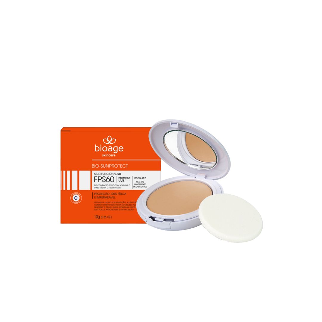 Bio Sunprotect Compact Powder Sunscreen 60 FPS Skin Light Beige 10g Bioage