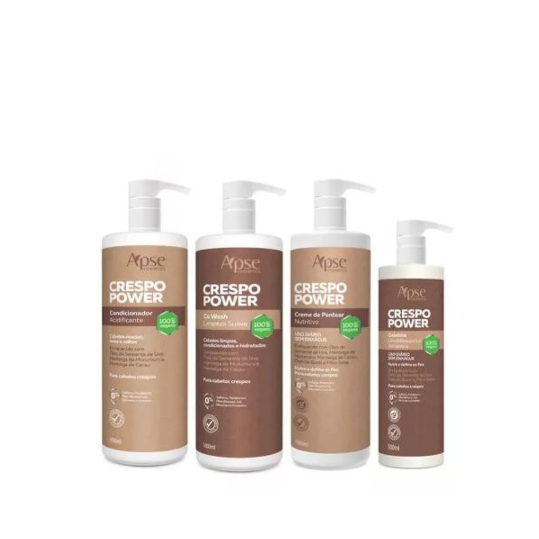 Crespo Pwer Curly Wavy Hair Definition Shine Anti Frizz Treatment Kit Apse