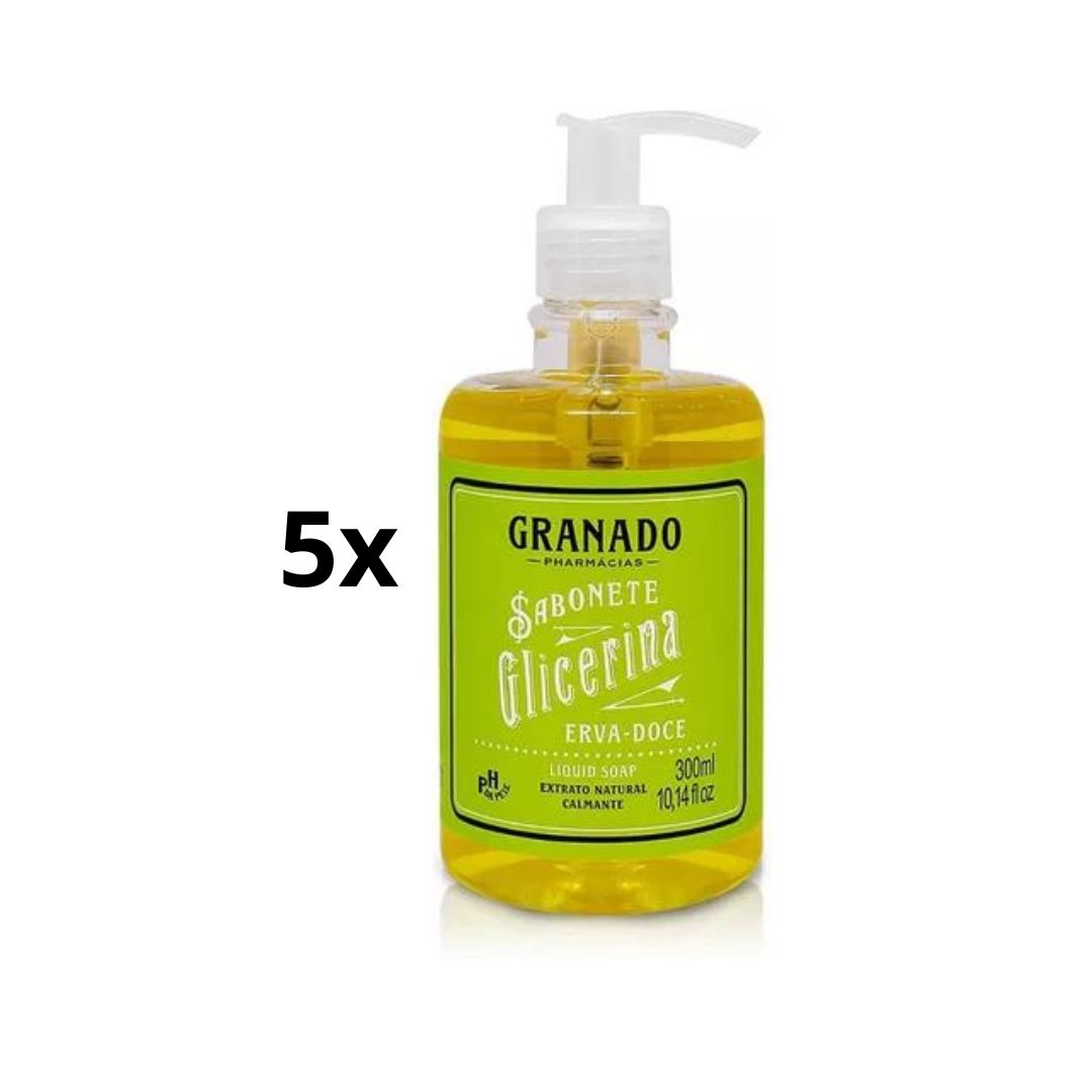 Savon liquide apaisant pour le bain et le corps à la glycérine et à l'anis Lof of 5 Granado 300 ml