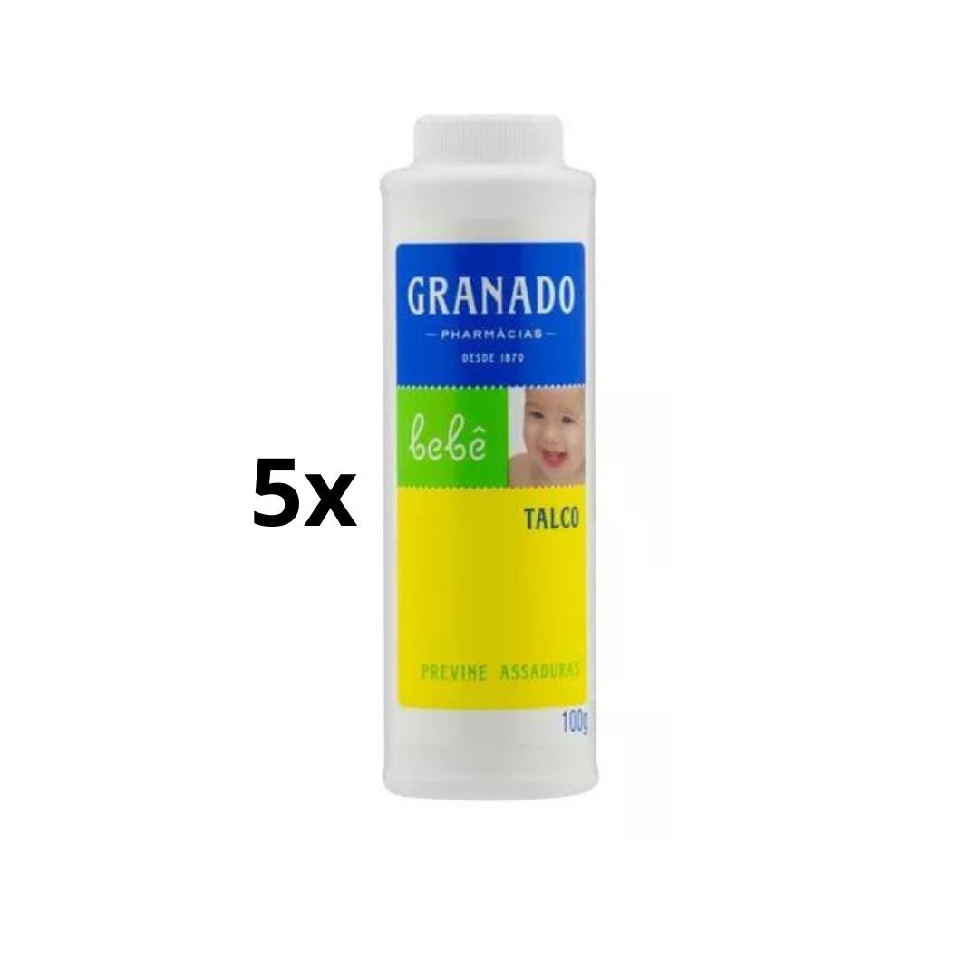 Lot of 5 Granado Baby Powder Prevents Diaper Rash 100g