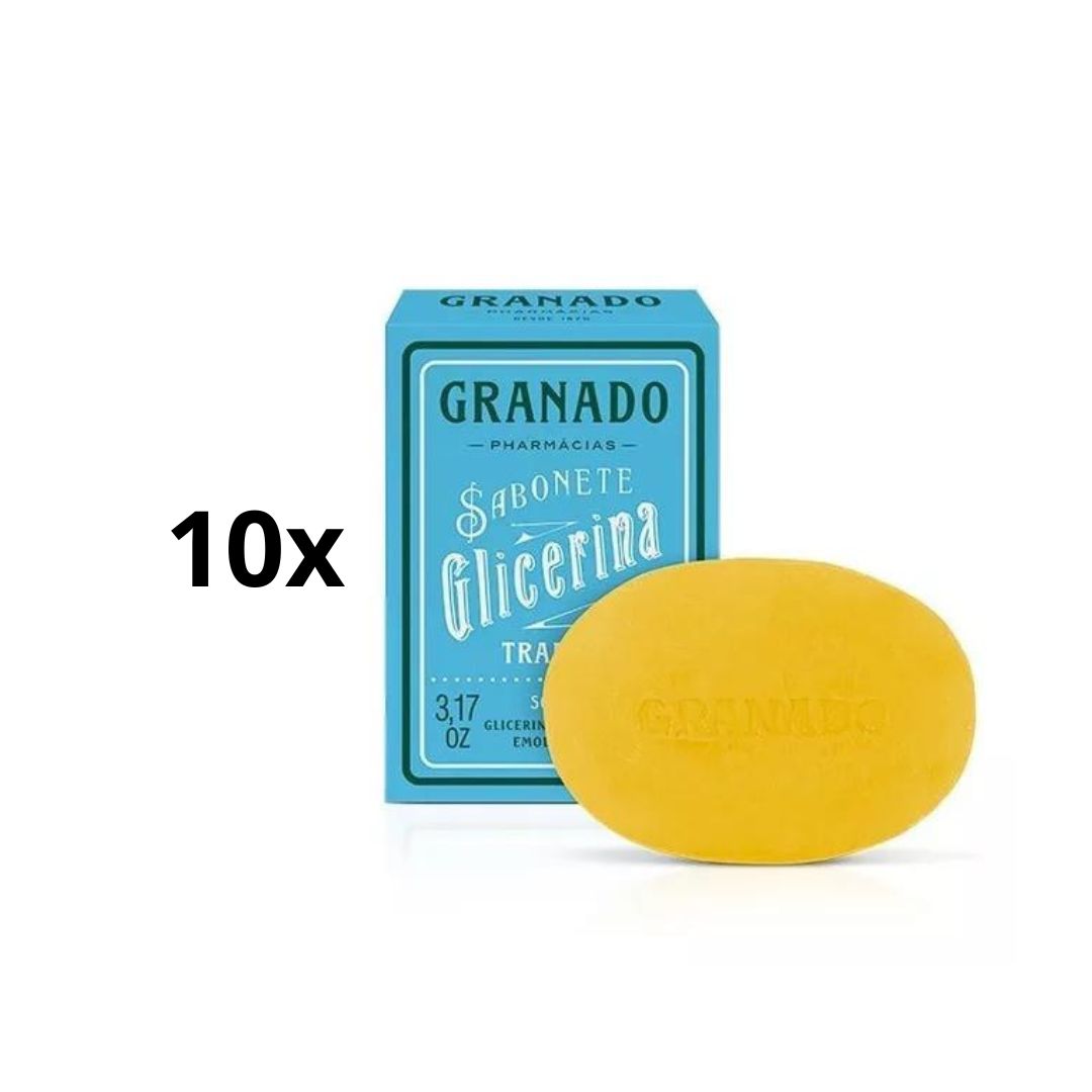 Savon végétal traditionnel à la glycérine Lof of 10 Granado pour le bain et les soins de la peau, 90 g