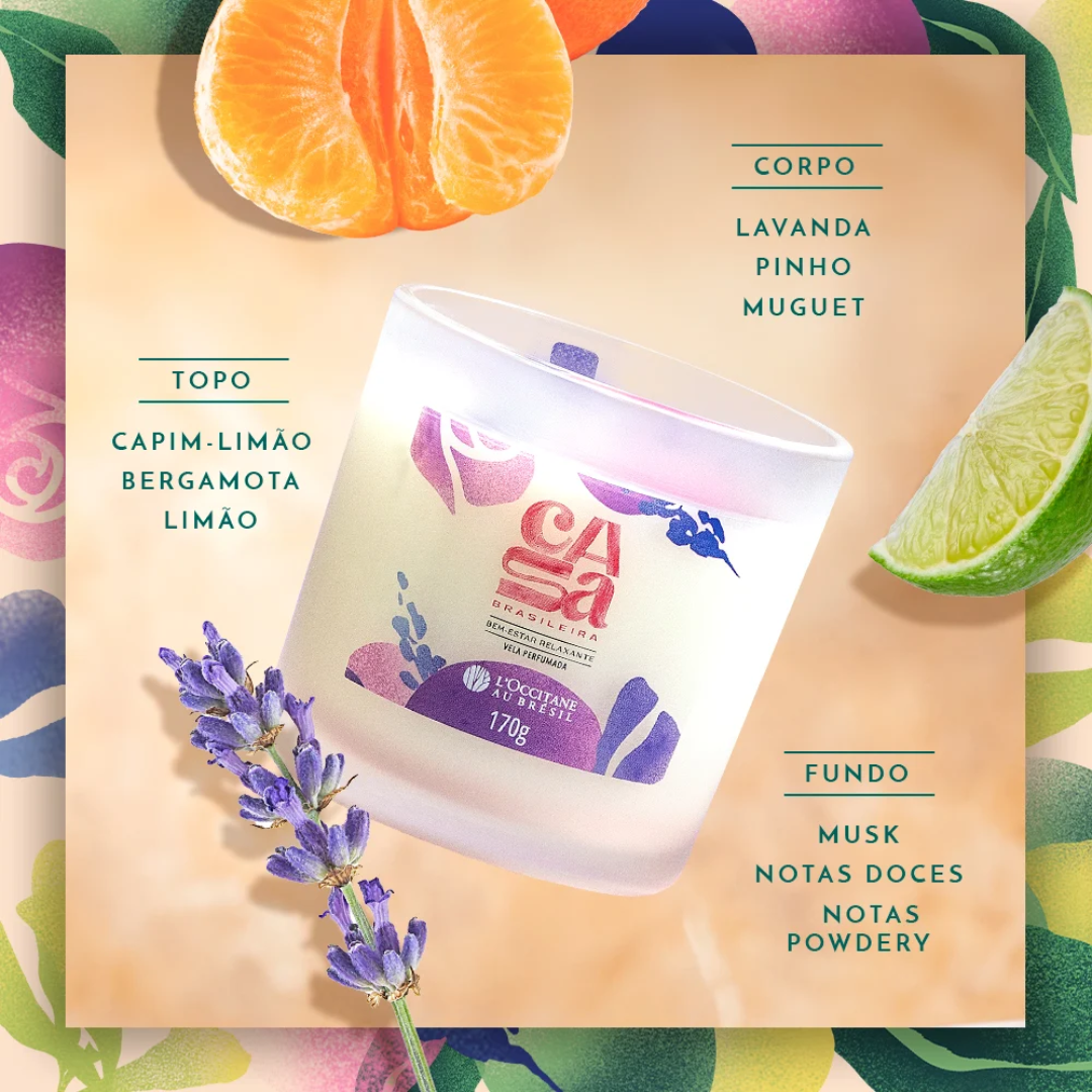 Au Brésil Bem-Estar Relaxante Scented Candle Fragance 170g L'Occitane