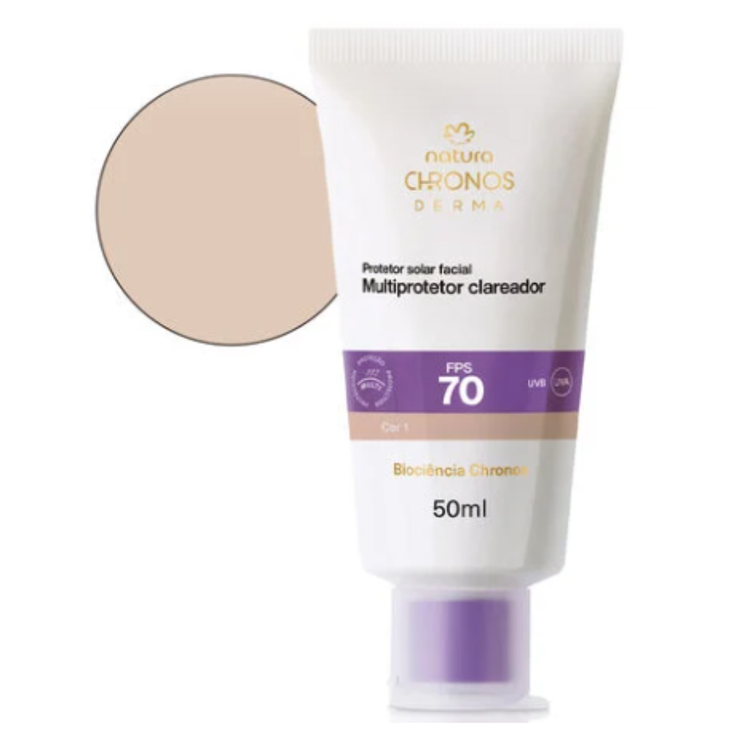 Chronos Derma SPF 70 Dark Spot Correcting Sunscreen Shade 1 50ml Natura