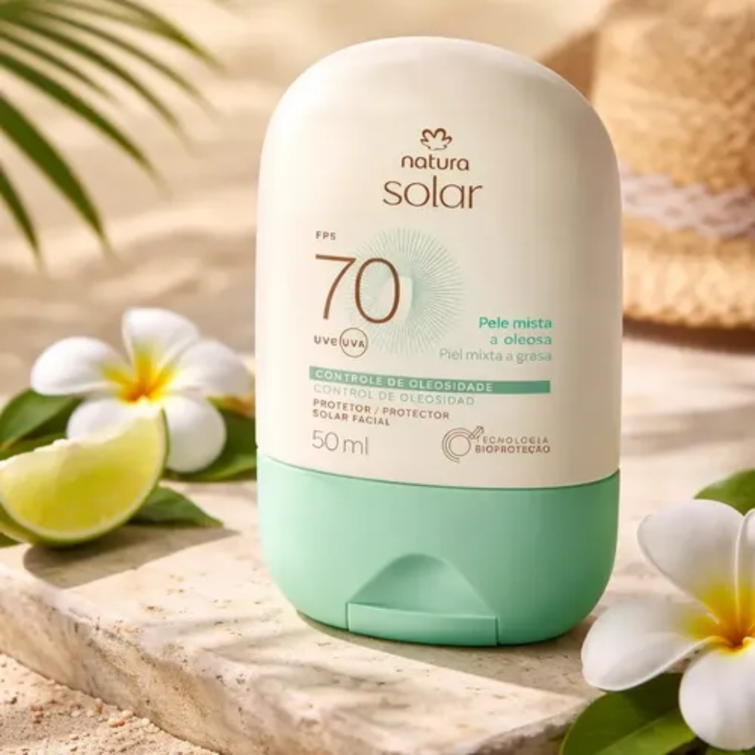 Solar SPF 70 Facial Sunscreen Combination to Oily Skin 50ml Natura