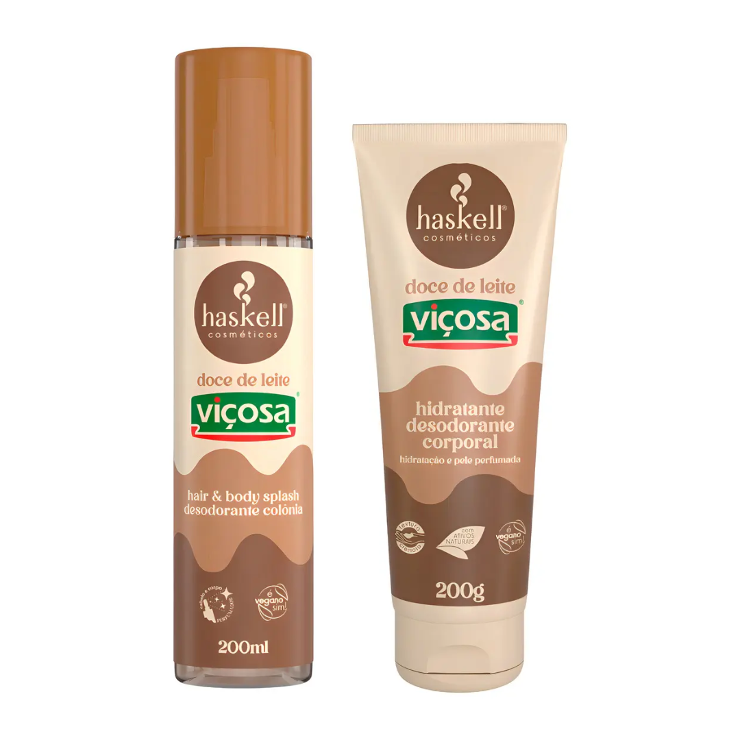 Viçosa Doce de Leite Hair & Body Splash + Lotion Set Kit Haskell