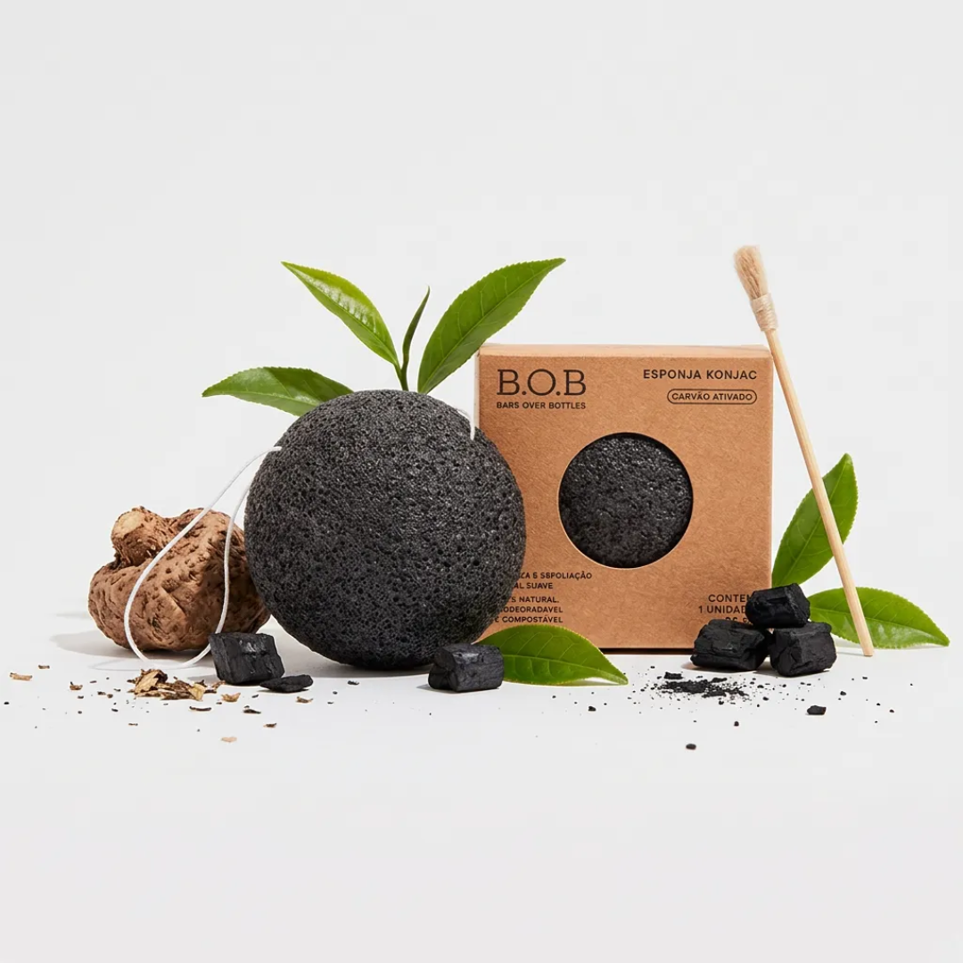 Bars Over Bottles Konjac Facial Cleansing Sponge Activated Charcoal B.O.B