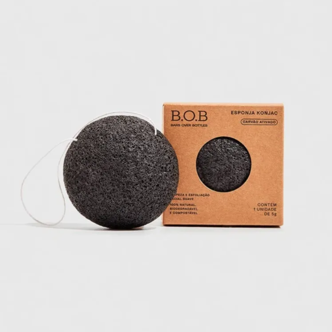 Bars Over Bottles Konjac Facial Cleansing Sponge Activated Charcoal B.O.B