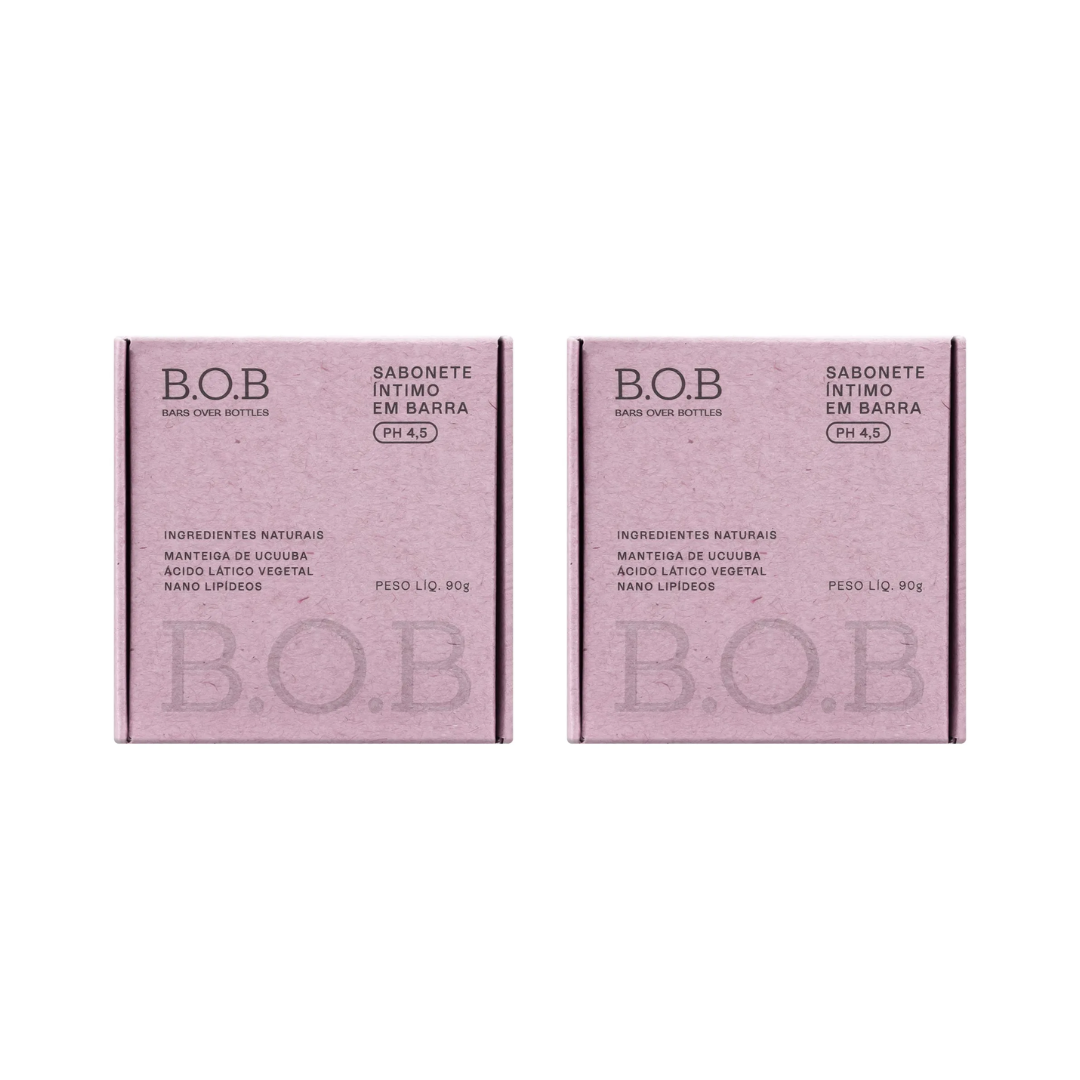 Lot of 2 Bars Over Bottles Natural Intimate Cleansing Bar 90g B.O.B