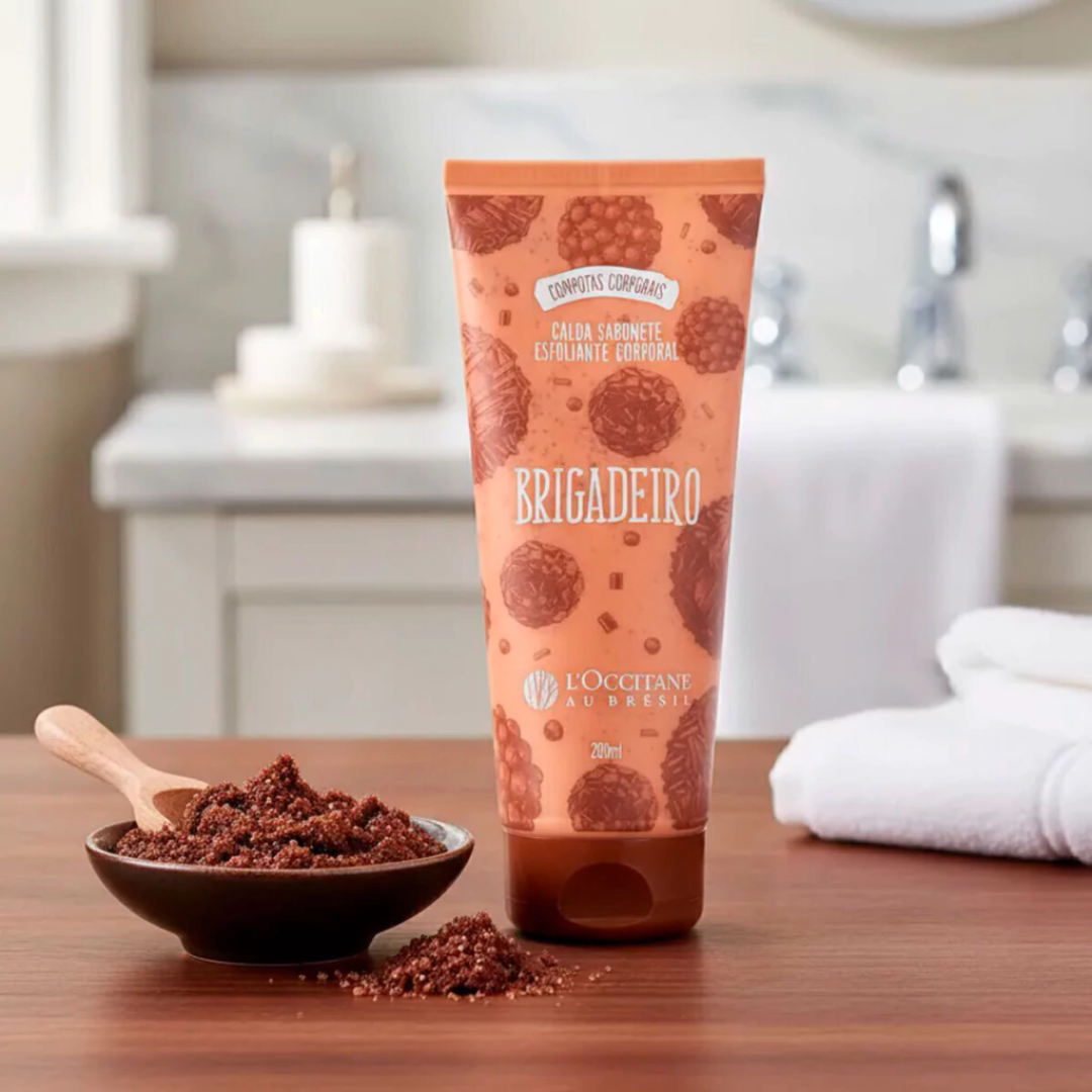 Brigadeiro Exfoliating Liquid Body Soap Chocolate Syrup 200ml L'Occitane
