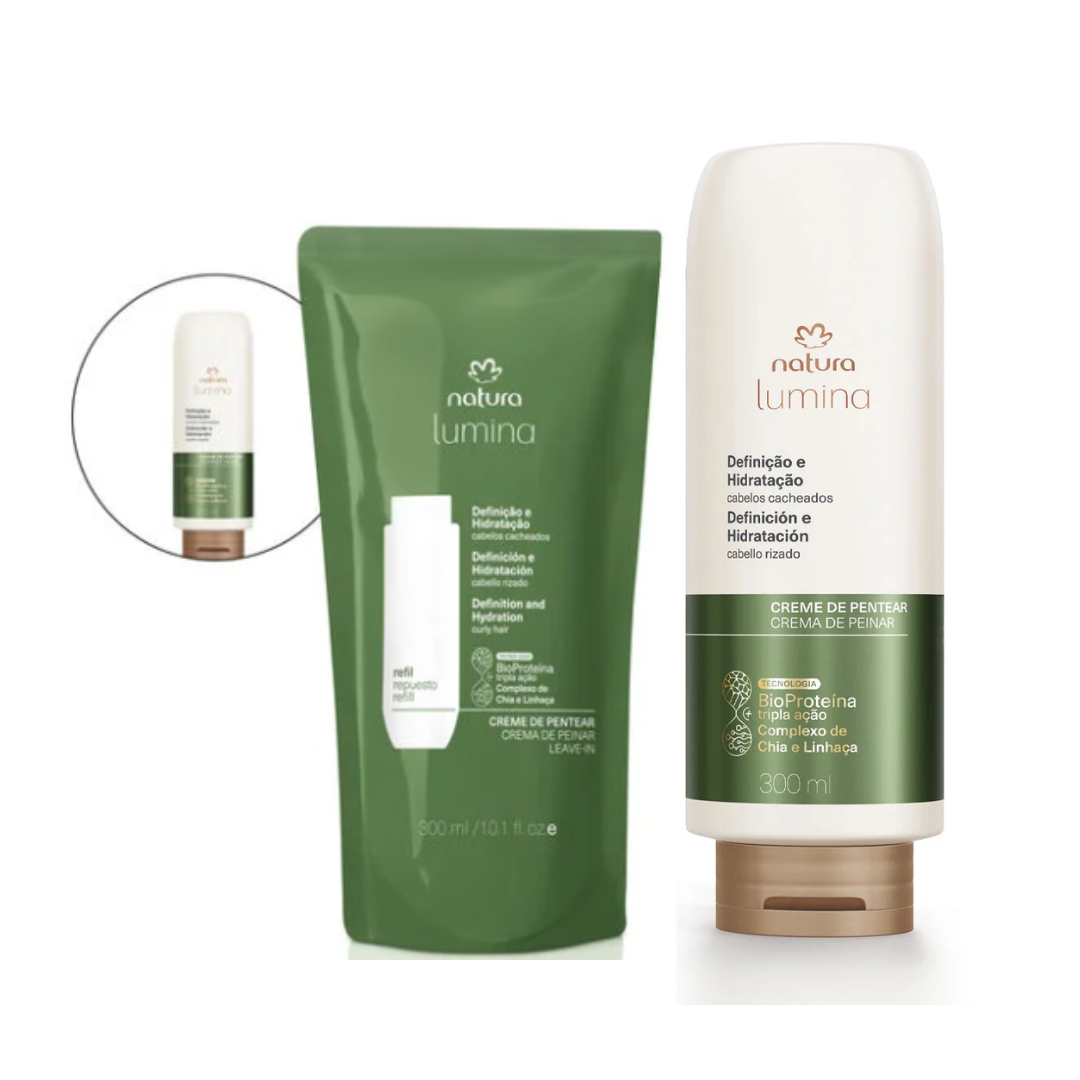 Natura LUMINA Kit Pentear Brilho Intenso Cabelos Cacheados / Shine Cream Kit Intense Curly Hair