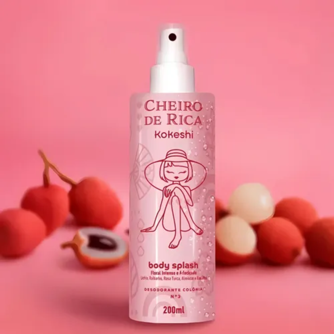 Cheiro de Rica Body Splash Set Floral Fragrances Kit 3x200ml Kokeshi