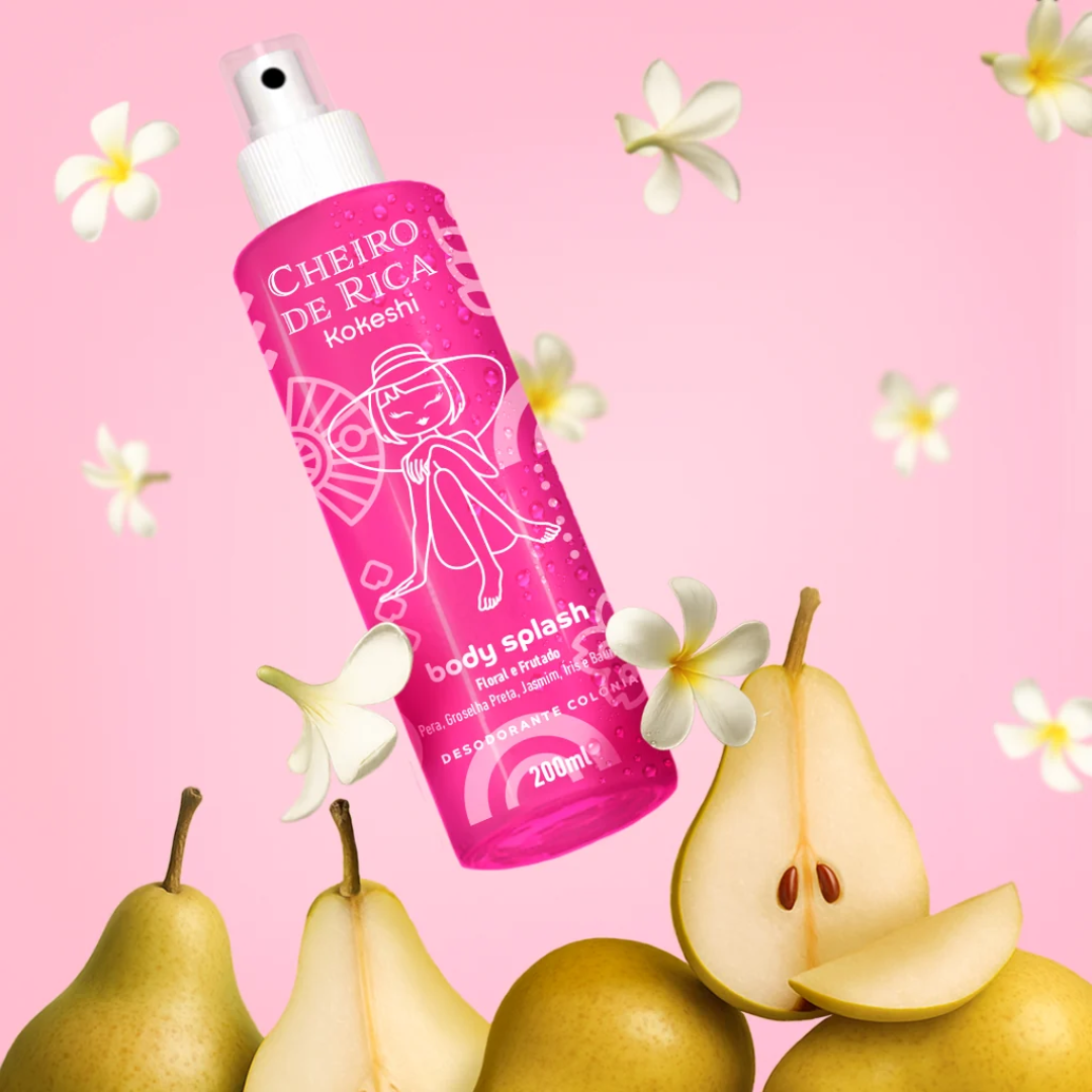 Cheiro de Rica Body Splash Set Floral Fragrances Kit 3x200ml Kokeshi