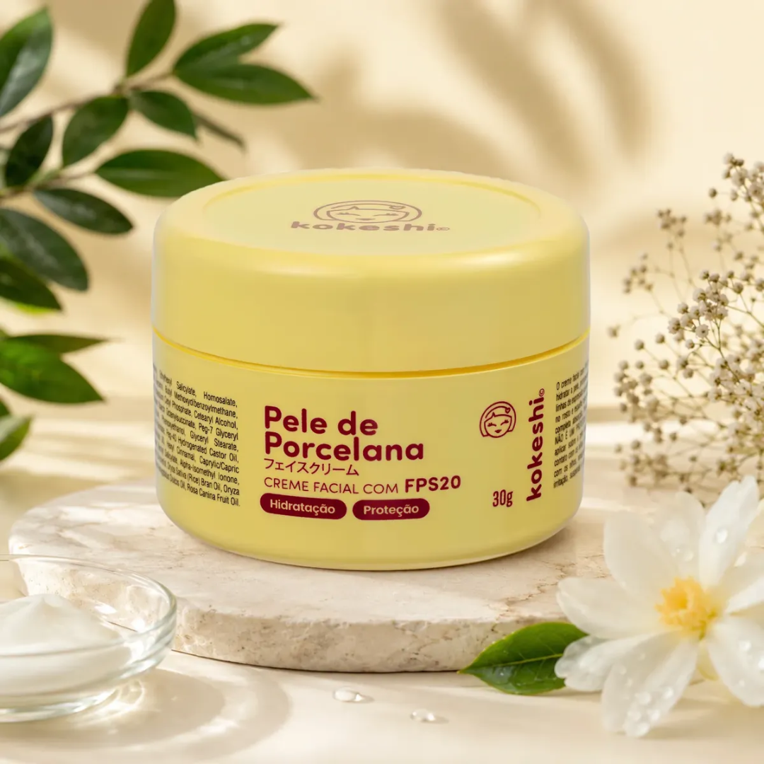 Pele de Porcelana Skin Facial Care SPF 20 + Night Moisturizer Kit 2x30g Kokeshi
