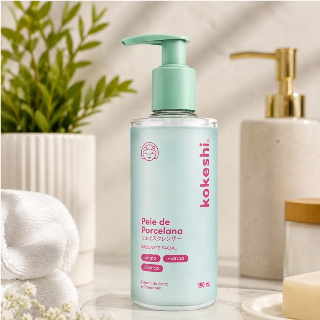 Pele de Porcelana Facial Cleansing Gel Gentle Face Wash 190ml Kokeshi