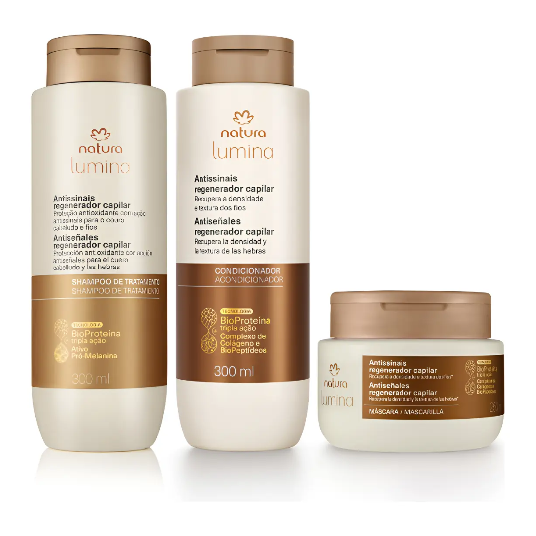 Lumina Antissinais Anti-Aging Hair Regenerating Home Care Set Kit Natura