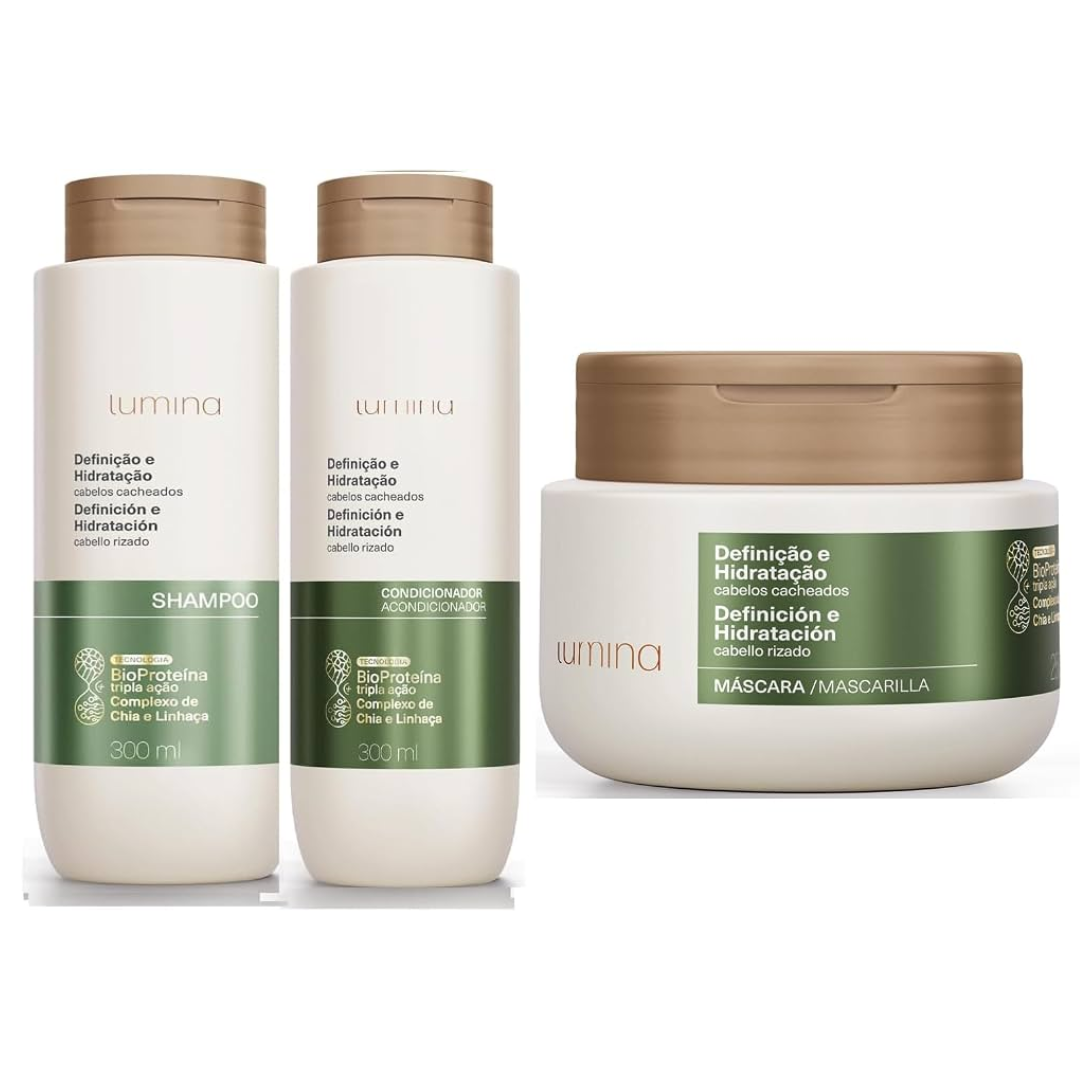 Natura Cacheadas Lumina Curly Hair Definition & Hydration Set Kit Natura