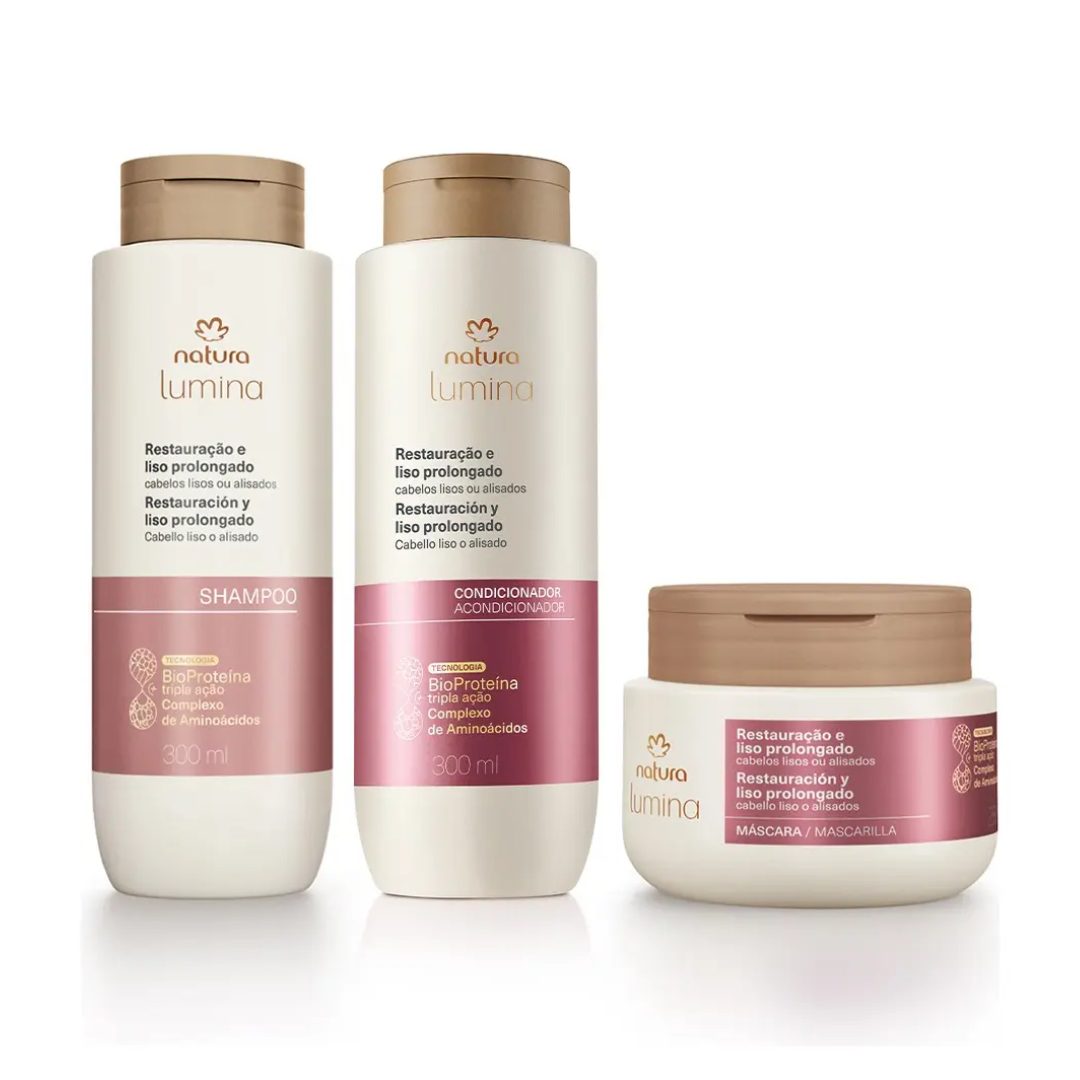 Lumina Liso Prolongado Long-Lasting Straight Hair Set Kit Natura