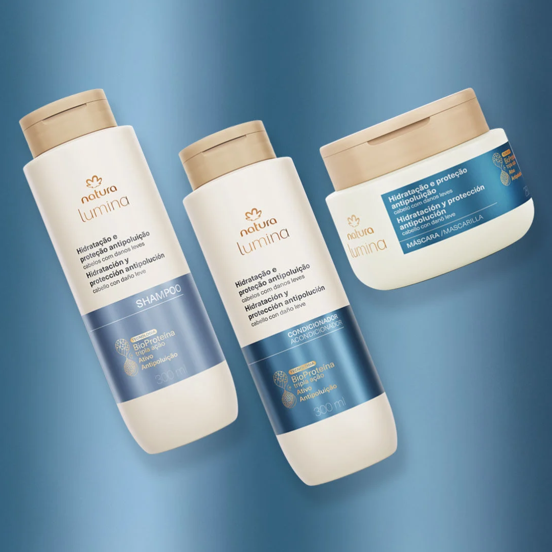 Lumina Hidratação Antipoluição Anti-Pollution Hair Care Set Kit Natura