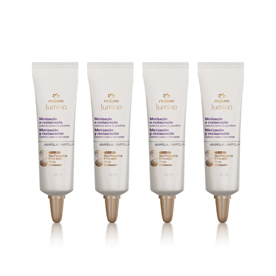Lot of 4 Lumina Matizador Toning & Restoring Hair Ampoules 20ml Natura