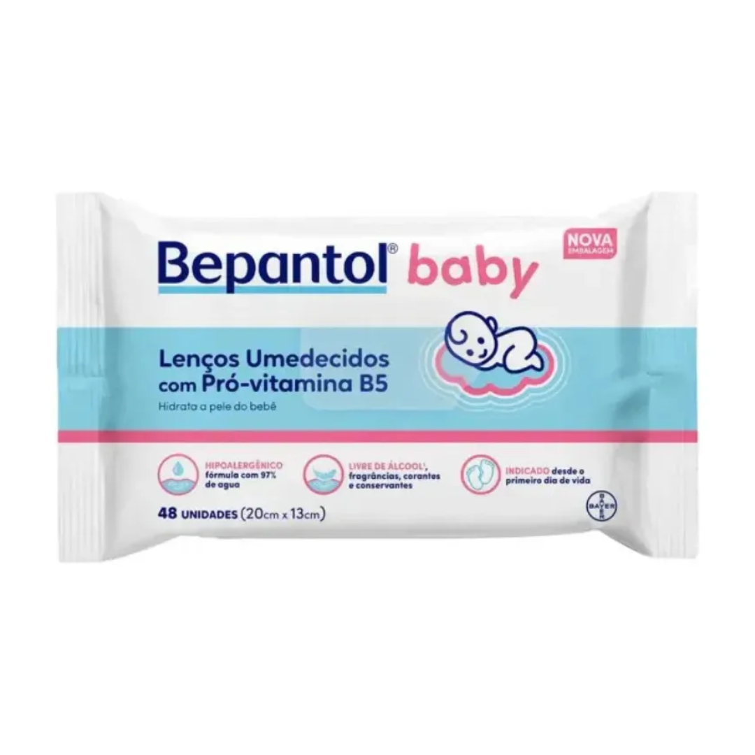 Lot of 5 Bepantol Baby Hypoallergenic Wet Wipes 48 Count