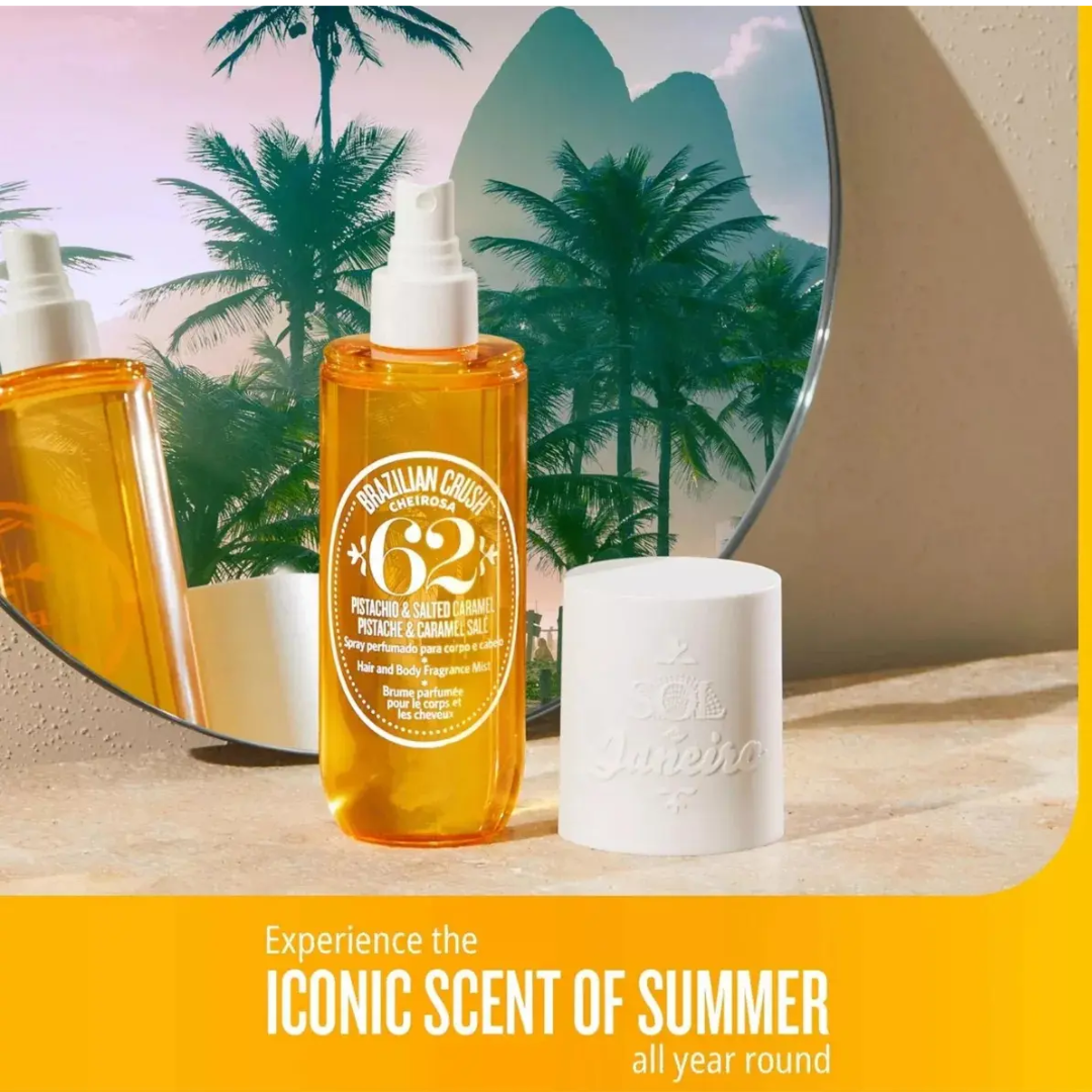 Caramelo Cheirosa 62 Hair & Body Mist Pistachio & Caramel 240ml Sol de Janeiro