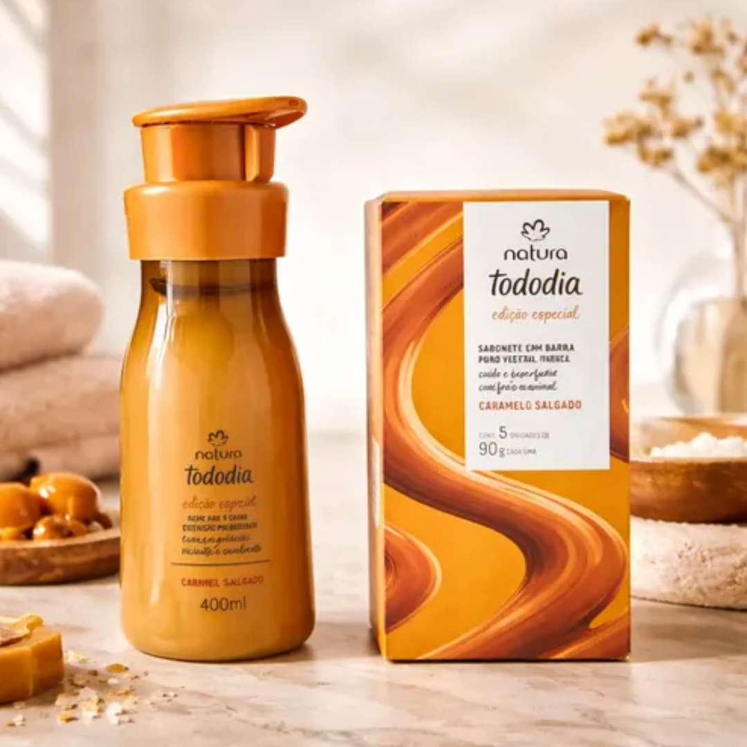 Tododia Caramelo Salted Caramel Body Care Set Vegan Cruelty-Free Kit Natura