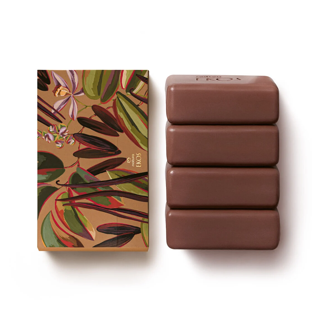 Ekos Baunilha Amazonian Vanilla  Vegan Creamy Body Soap 4x100g Natura