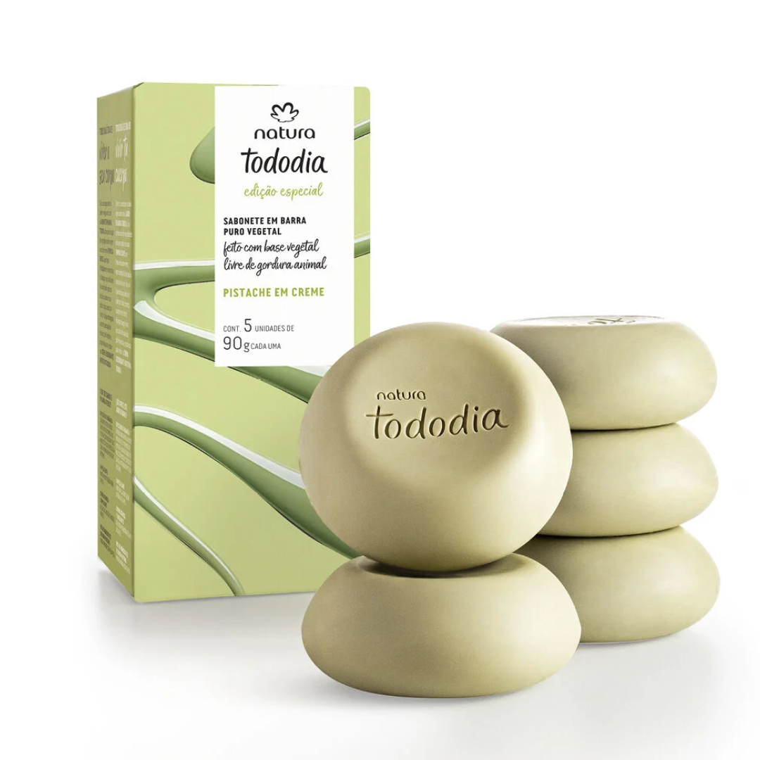 Pistache Tododia Pistachio Cream Soap Bars Vegan Care 5x90g Natura