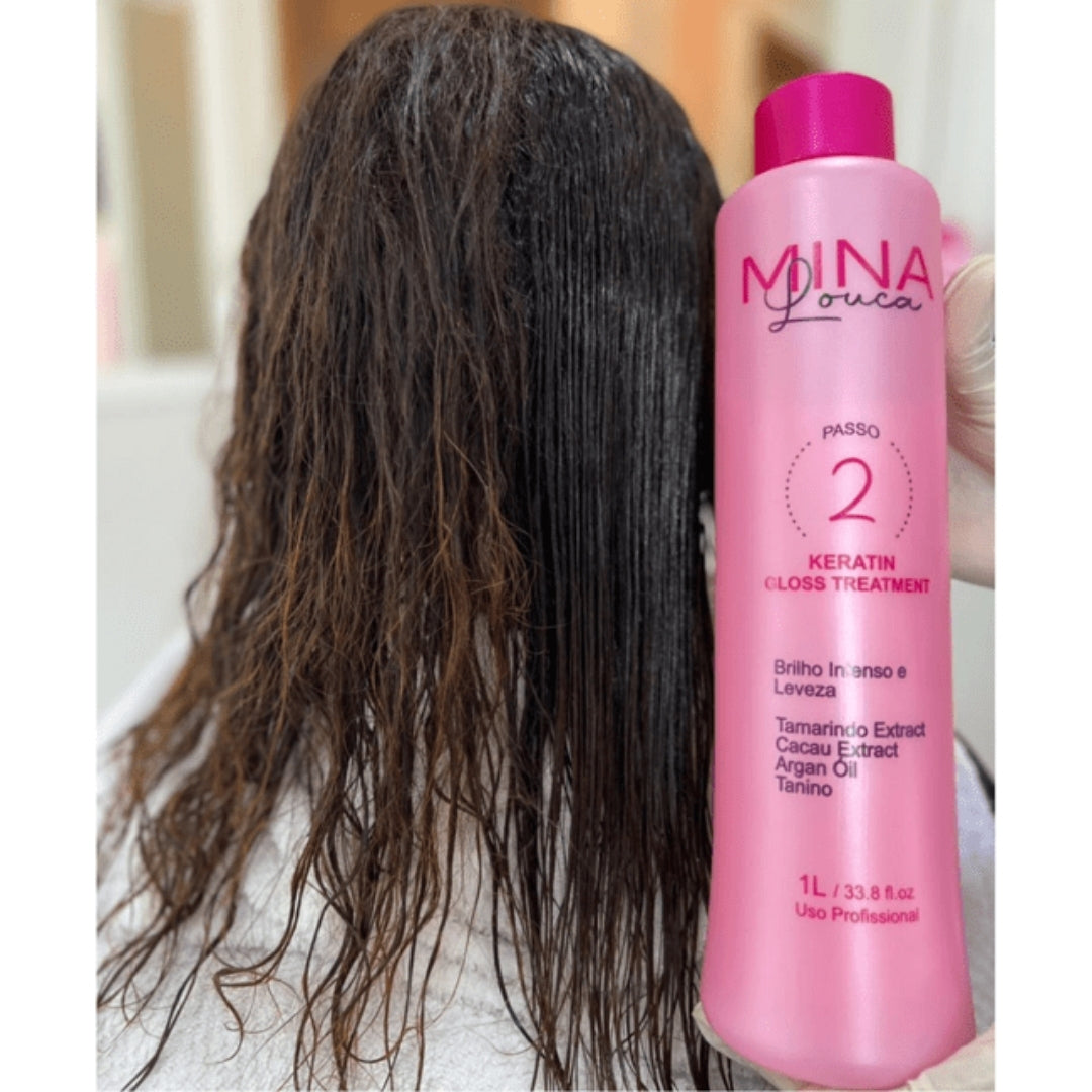 Mina Louca Progressive Brush Hair Straightener Active Gloss 1L Nuance