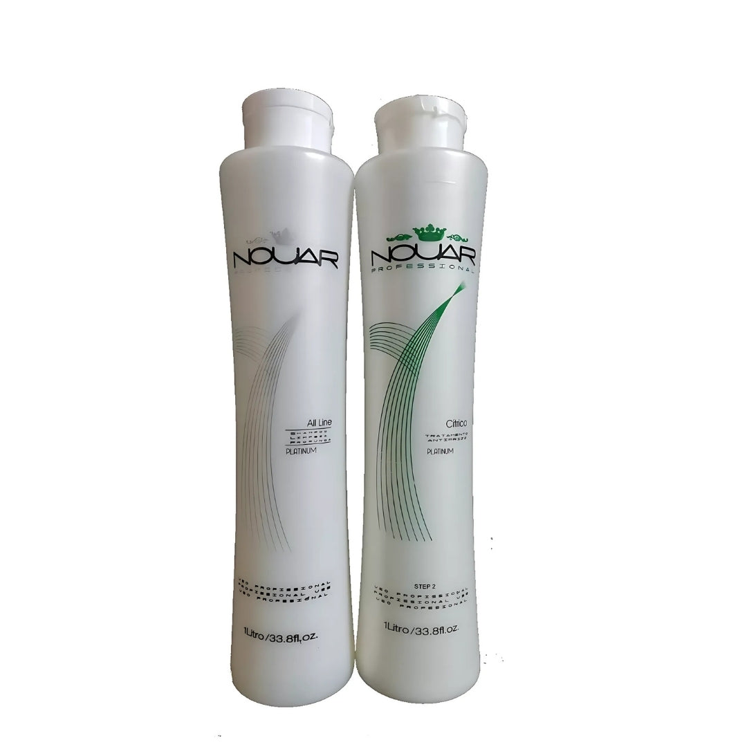 Citric Platinum Progressive Brush Hair Straightener Alignment Kit 2x 1L Nouar