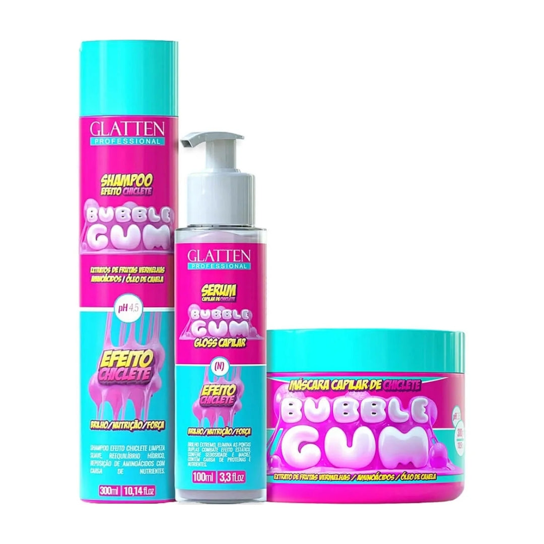 Bubble Gum Effect Hair Care Schedule Treatment Home Care Kit Glatten