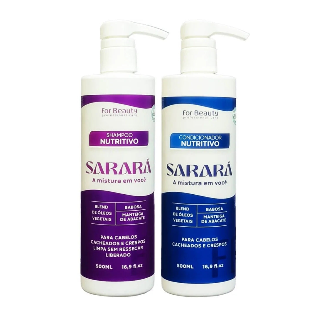 Sarará Nourishing Curly Hair Aloe Vera Avocado Treatment Kit 2x 500ml For Beauty