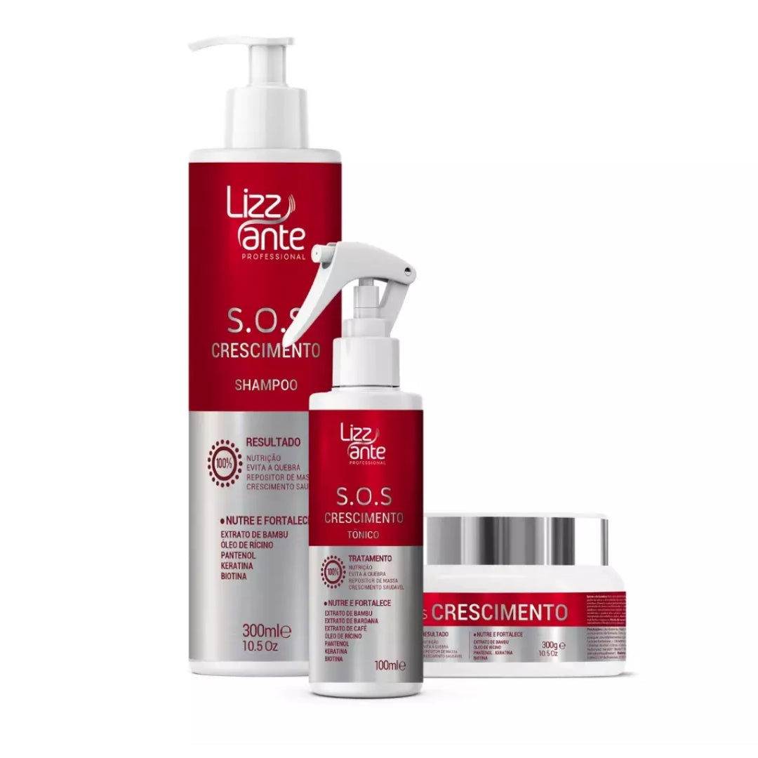 SOS Crescimento Hair Growth Nourishing Treatment Kit Lizz Ante