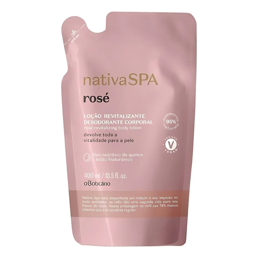 Natura SPA Rosé Revitalizing Lotion Refill Skin Care 400ml o Boticário