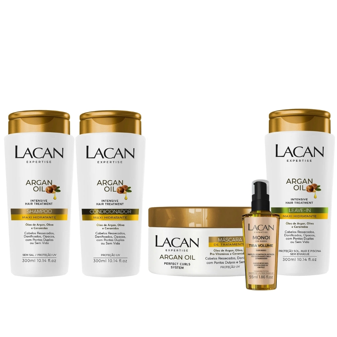 Argan Oil Maxi Moisturizing Home Care Hair Treatment Kit Lacan