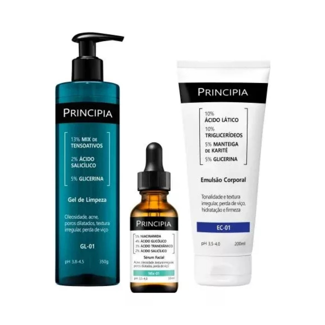 Anti Acne Daily Skin Care Protection Treatment + Body Emulsion Kit Principia