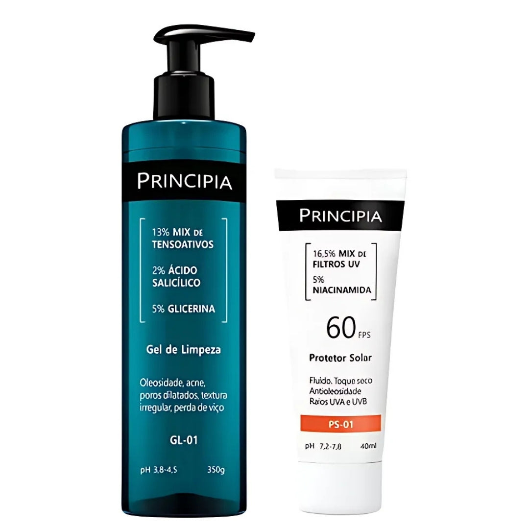 GL-01 Cleansing Gel + PS-01 SPF 60 Sunscreen Skin Care Protection Kit Principia