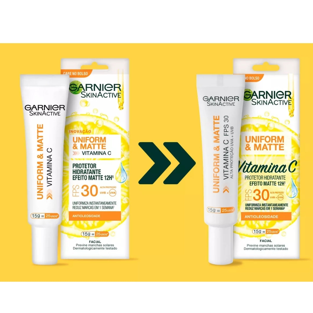 Vitamin C Facial Moisturizing Sunscreen SPF 30 Oily Sensitive Skin 15g Garnier