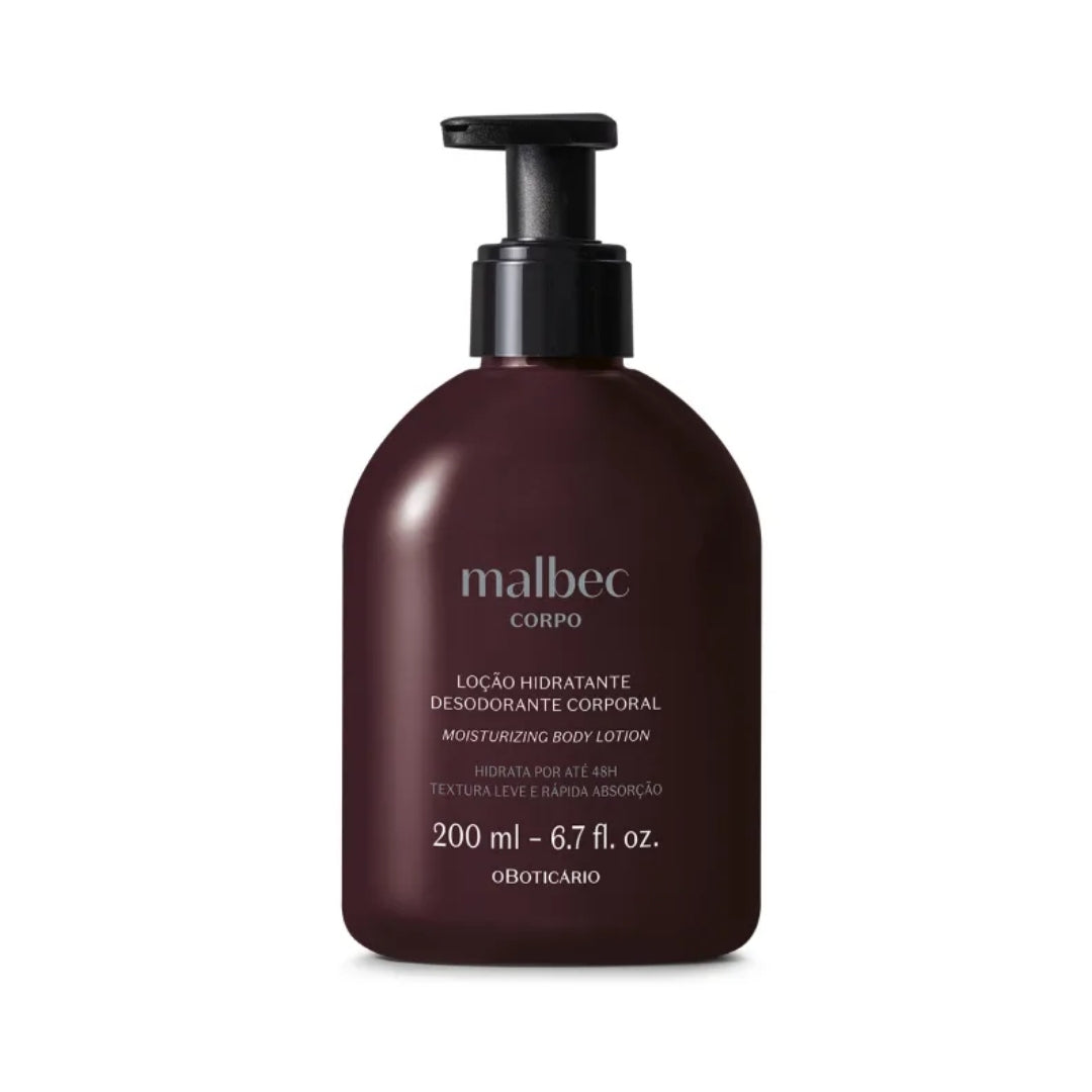 Malbec Moisturizing Body Lotion Skin Care Cream 200ml O Boticário
