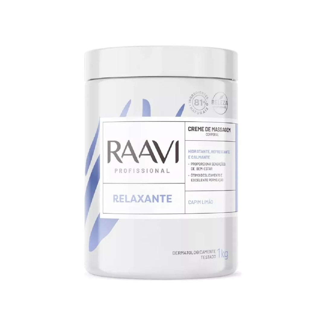 Relaxing Massage Body Cream Daily Skin Care Vegan 1Kg Raavi