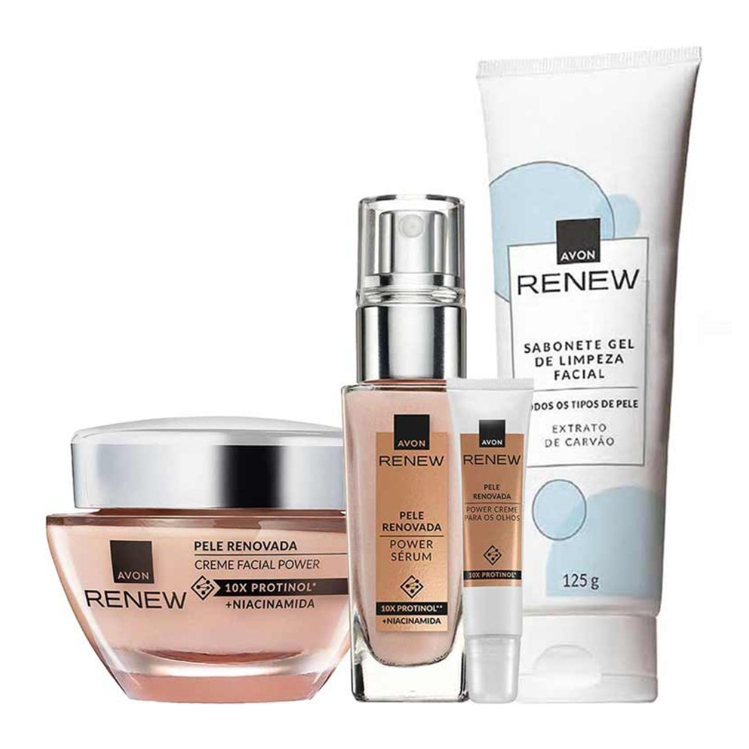 Power Cream Daily Facial Skin Care Collagen Protinol Treatment Kit Avon